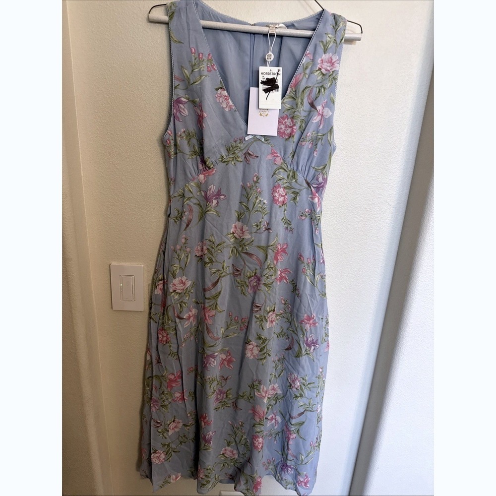 WAYF Where are you from Chambray floral Spring Tie Summer Cool Pink Purple Med